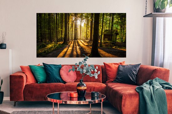 Affiche Soleil - Arbres - Forêt - Paysage - Nature - 150 x 75 cm