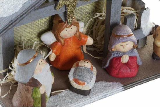 Ouderwets kerststalletje in de winkel van Marché du Pre