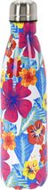 Excellent Houseware Isoleerkan/isolatiekan - RVS - 500 ml - gekleurde bloemen print