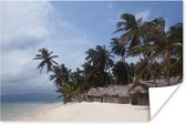 Poster Houten strand hutten bij de San Blas-eilanden in Panama - 30x20 cm