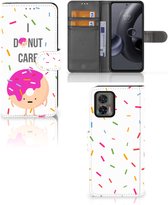 Smartphone Hoesje Motorola Edge 30 Neo Bookcase met Quotes Donut Cadeautjes voor Meisjes
