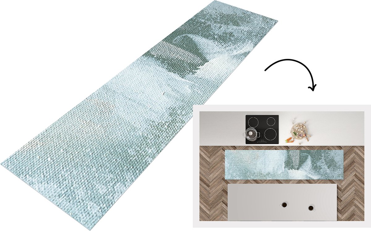 KitchenYeah Keukenloper - Loper keuken - Acrylverf - Abstract - Design - 200x50 cm - Keukenloper vinyl Multicolor