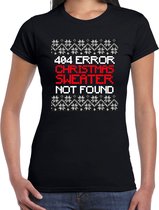 Bellatio Decorations Fout Kerst T-shirt 404 error - shirt - dames - zwart XL