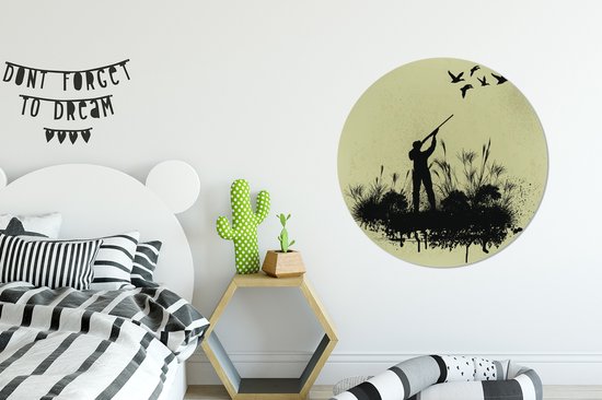 Une illustration d'une chasse aux canards Cercle mural aluminium ⌀ 90 cm - impression photo sur cercle mural / cercle vivant / cercle de jardin (décoration murale)
