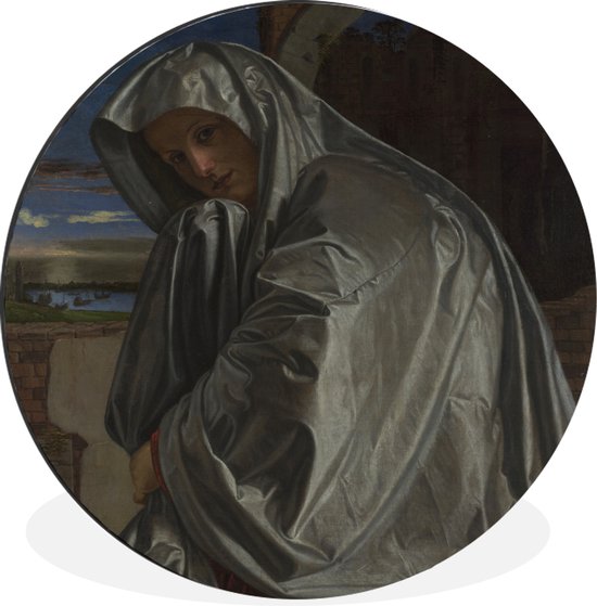 Maria Magdalena - Giovanni Girolamo Savoldo Wall cercle aluminium - ⌀ 60 cm - peinture ronde - tirage photo sur aluminium / dibond / cercle mural / cercle vivant / cercle jardin (décoration murale)