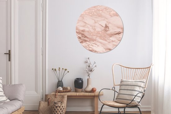 Cercle mural - Aluminium - Marbre - Rose - ⌀ 90 cm