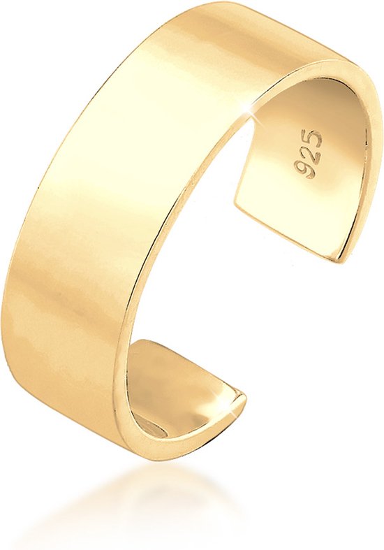 Elli damesring Tri Color Statement vierkante set verguld zilver Elli damesring Tri Color Statement vierkante set verguld zilver
