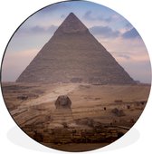 WallCircle - Wandcirkel - Muurcirkel - Vooraanzicht piramide van Caïro - Egypte - Aluminium - Dibond - ⌀ 140 cm - Binnen en Buiten