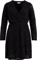 Vila Jurk Vibeaut Lace V-neck L/s Dress/su 14079167 Black Dames Maat - L