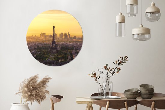 La Tour Eiffel au milieu de Paris Cercle mural aluminium