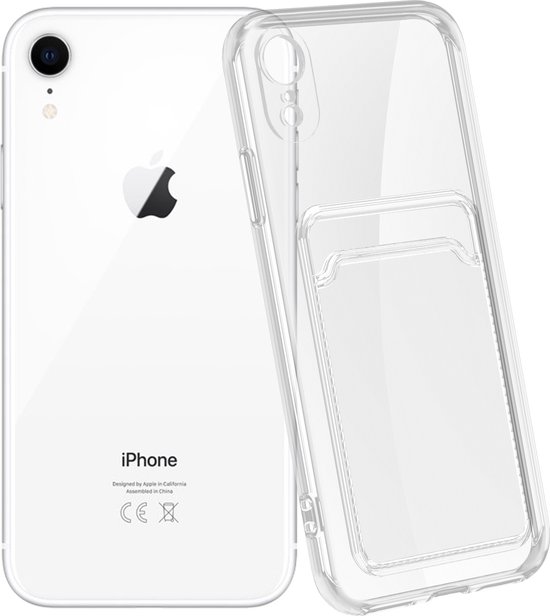 Ceezs telefoonhoesje geschikt voor Apple iPhone Xr transparant hoesje met pasjeshouder - ruimte voor pasjes - Ceezs