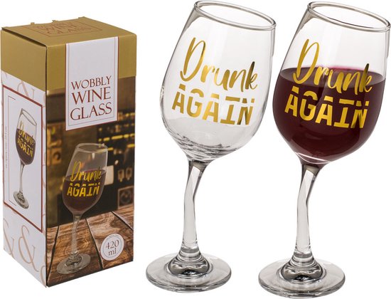 Out Of The Blue Drunk Again Verre à vin tordu