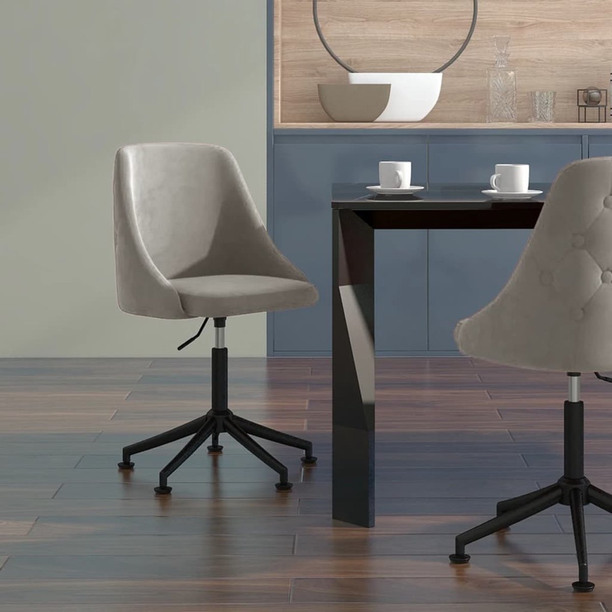 Prolenta Premium - Kantoorstoel draaibaar fluweel lichtgrijs