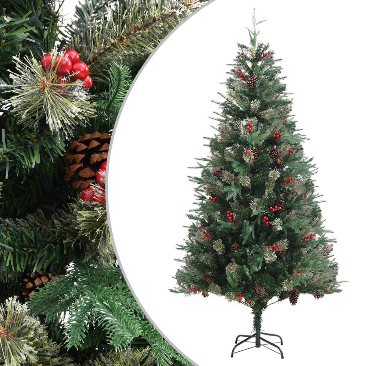 Prolenta Premium - Kerstboom met dennenappels 225 cm PVC en PE groen