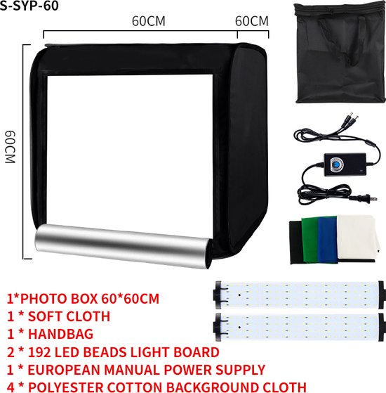 Fotostudio Sets24 "X 24" Foto Studio Light Box Kit Met 2Pcs Leds