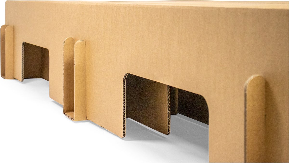 Beter Bed Paperbed met matras en 4 laden - 100% recyclebare karton - 140x200 cm - Bruin