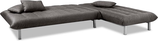 Beter Bed Slaapbank hoek San Francisco - Logeerbed - 2x eenpersoons - Grijs