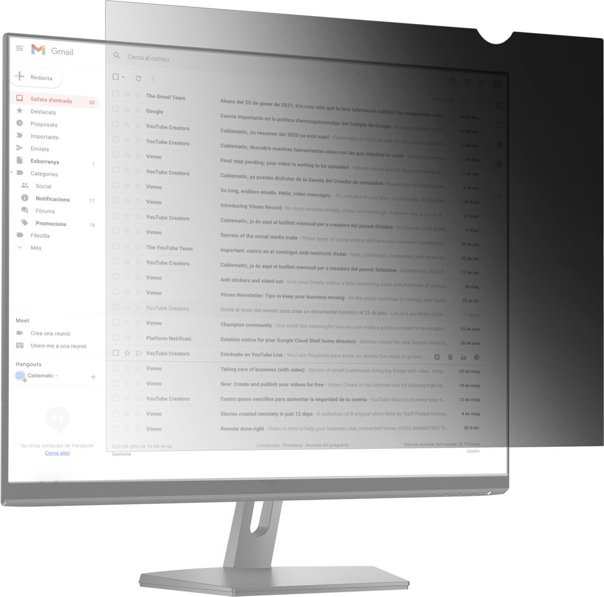 BeMatik - Privacyfilter 17.0 "16:10. Scherm- en monitorbeschermer
