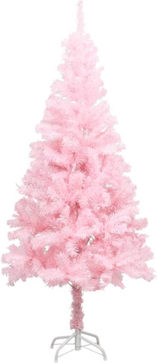 Bol.com vidaXL - Kunstkerstboom - met - standaard - 120 - cm - PVC - roze aanbieding