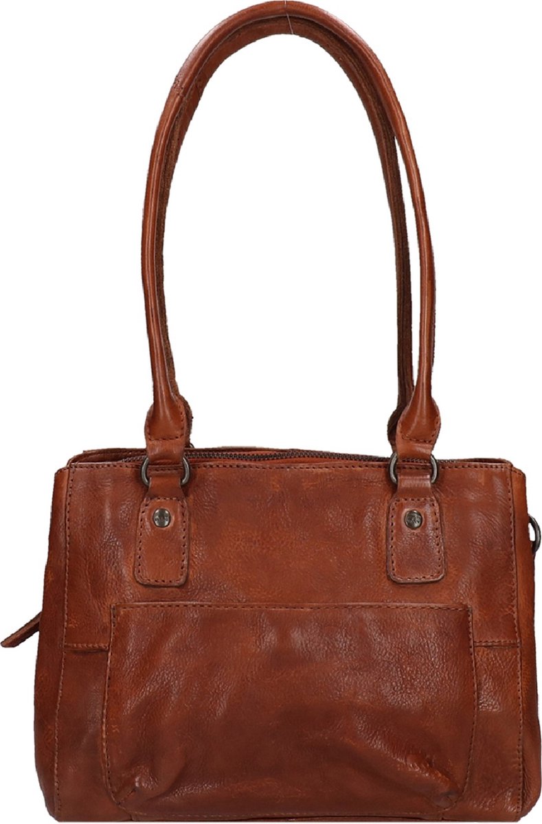 Bear Design Rita Leren Schoudertas - Cognac