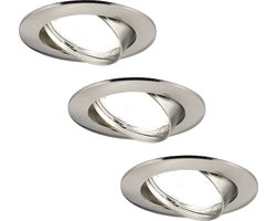 Ledvion - 3X LED Inbouwspot Amsterdam - RVS - Dimbaar - 3W - 4000K - Ø82 mm