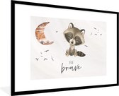 Affiche pour enfants - Décoration murale chambre d'enfant - Peinture pour enfants - Aquarelle - Soyez courageux - Citations - Enfants - Garçons - Filles - 90x60 cm