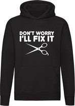 Coiffeur fix it Sweat à capuche | coiffeur | salon de coiffure | couper les cheveux | salon | ciseaux | Unisexe | Pull | Sweat | Capuche | Noir