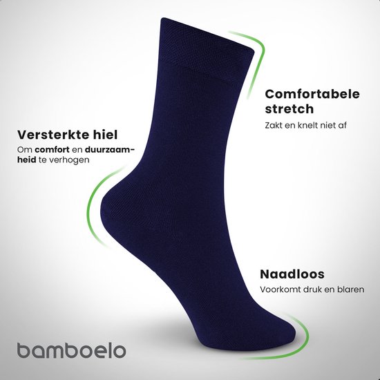 Chaussettes en Bamboe - Bamboelo Sock - Taille 39-42 - Couleur Violet - 4 Paires Violet - 80% Bamboe
