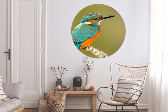 Cercle Mural - Cercle Mural - Martin Pêcheur - Animaux - Vogel - Aluminium - Dibond - 140x140 cm - Intérieur et Extérieur