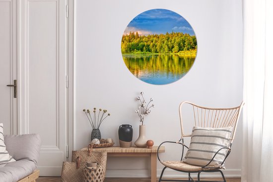 WallCircle - Wall Circle - Wall Circle Indoor - Water - Nature - Forêt - 90x90 cm - Décoration murale - Peintures Ronds
