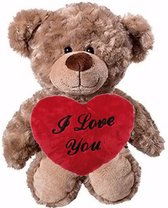 Happy Horse Valentijn - knuffelbeer - 35 cm - met rood Love you hartje - 10 cm