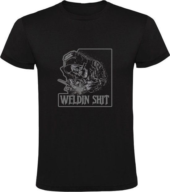 Foto: Lasser shit heren t shirt welding lassen snijbranden lasbril gereedschap zagen werk beroep skelet schedel zwart