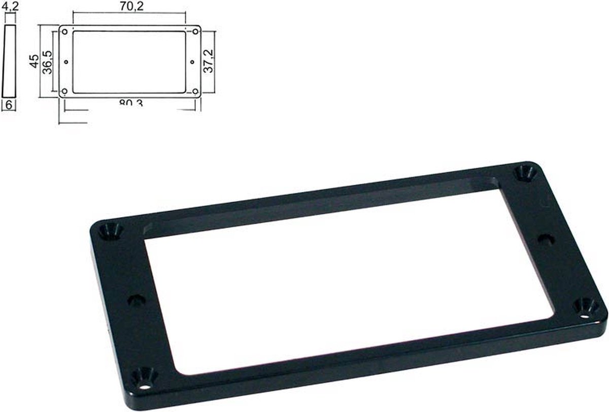 Boston HPF-04-SBK Flat Pickup Ring – Zwart Plastic voor Humbucker