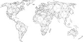 Fotobehang - Map of the World - white solids.