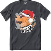 Merry christmas kerst labrador - T-Shirt - Heren - Mouse Grey - Maat S