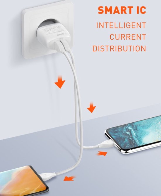 LDNIO A2219 2.4A Deux USB EU Plug Chargeur Mural Rapide USB-C Pour Téléphone Mobile Samsung Huawei P30 P40 Pro MI10 Mi10 Note 9 S20 S21