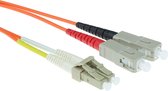 Premium LC - SC Duplex Optical Fiber Patch kabel - Multi Mode OM1 - oranje / LSZH - 1,5 meter
