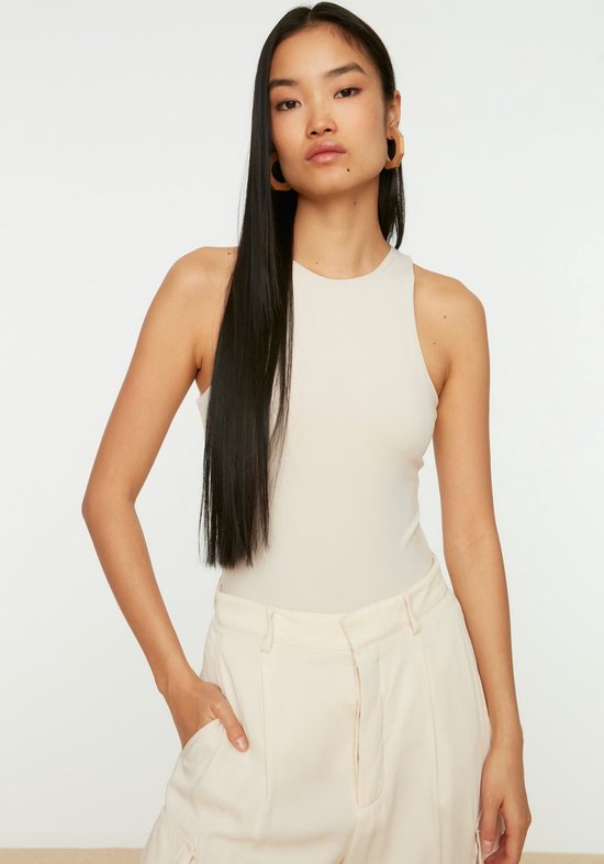 TANMESSO Dames Bodysuit met imitatiehals, Sexy Mouwloos Basic