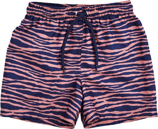 Swim Essentials UV Zwembroek Jongens - UV Zwemkleding Jongens - Kort - Blauw/Oranje Zebra - 74/80