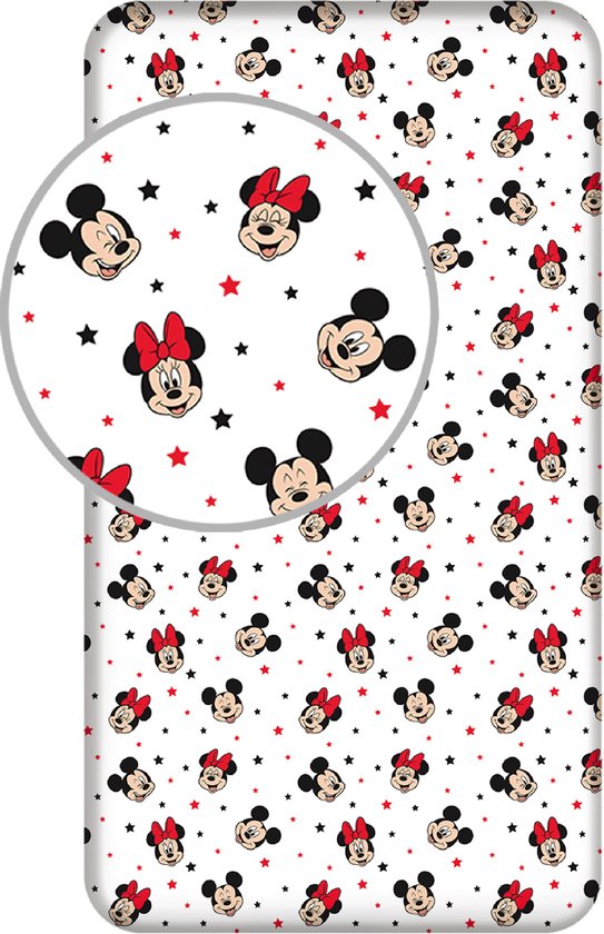 Disney Mickey Et Minnie Mouse Hoeslaken Simple - 90 X 200 Cm - Multi