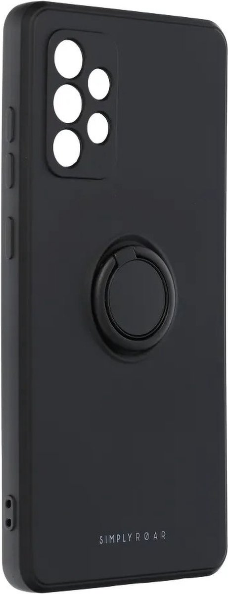 Roar Amber Siliconen Back Cover hoesje met Ring Samsung Galaxy A72 - Zwart