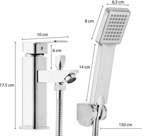 Mengkraan douche met handdouche 17,5 cm chroom