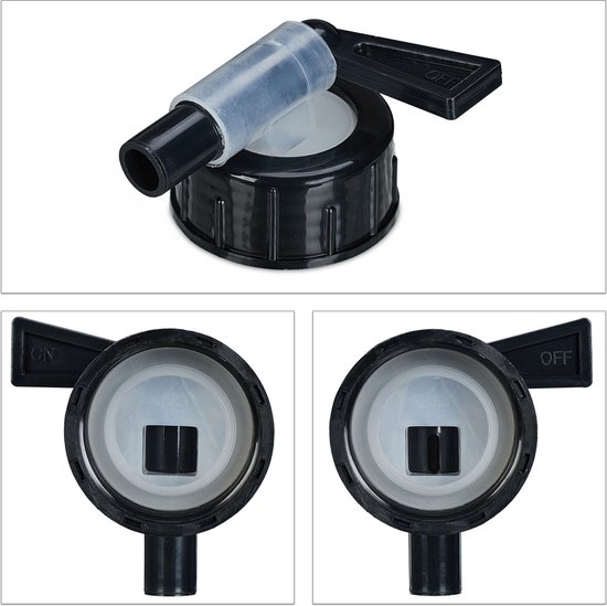 Relaxdays opvouwbare jerrycan set van 4 - 10 l - met kraantje - BPA-vrij - transparant-zwart van Relaxdays — afbeelding 4