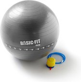 Basic-Fit® Fitnessbal - Gymball - 65 cm - Vinyl - Zilver - Inclusief pomp