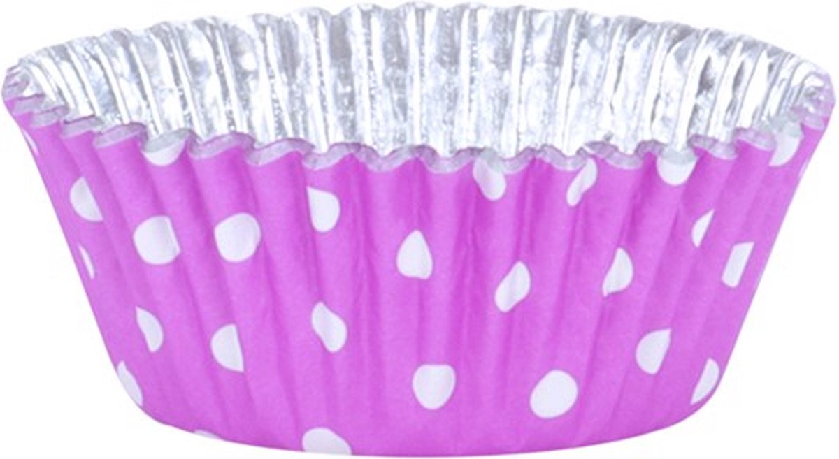 PME Cupcakevormpjes - Polka Dot Paars - pk/30