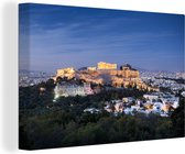 Canvas Schilderij Athene - Parthenon - Zonsondergang - 60x40 cm - Wanddecoratie