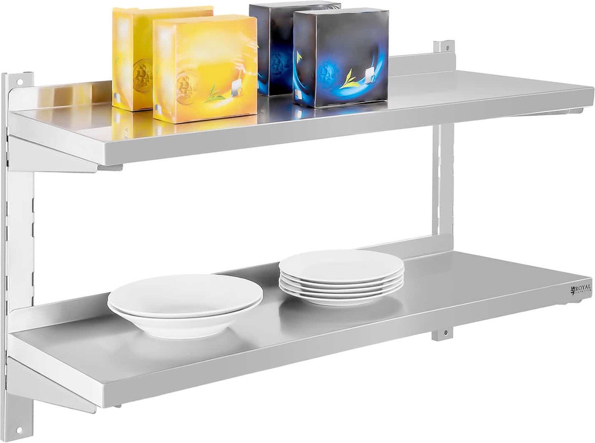 Royal Catering étagère Murale Cuisine Tablette Flottante Inox 100 cm