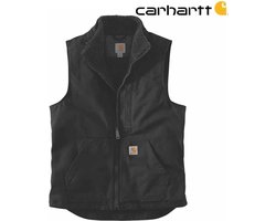 Carhartt Washed Duck Sherpa-Lined Zwart Mock-Neck Vest Heren maat L