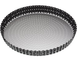 KitchenCraft MasterClass Crusty Bake Quichevorm - Koolstofstaal ‎27,9 x 27,9 x 3,3 Centimeter Zwart