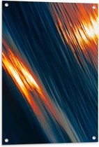 WallClassics - Poster de Jardin - Rayons de Lumière Oranje - 60x90 cm Photo sur Poster de Jardin (décoration murale pour l'extérieur et l'intérieur)